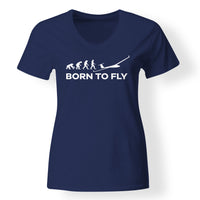 Thumbnail for Born To Fly Glider Designed V-Neck T-Shirts