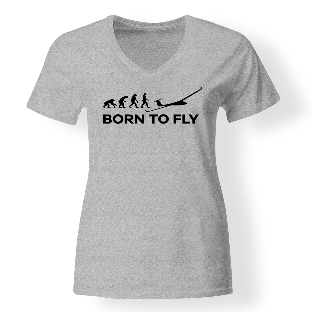 Born To Fly Glider Designed V-Neck T-Shirts