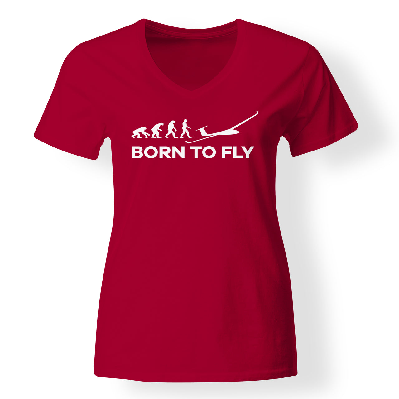 Born To Fly Glider Designed V-Neck T-Shirts