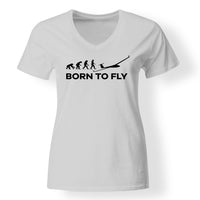 Thumbnail for Born To Fly Glider Designed V-Neck T-Shirts
