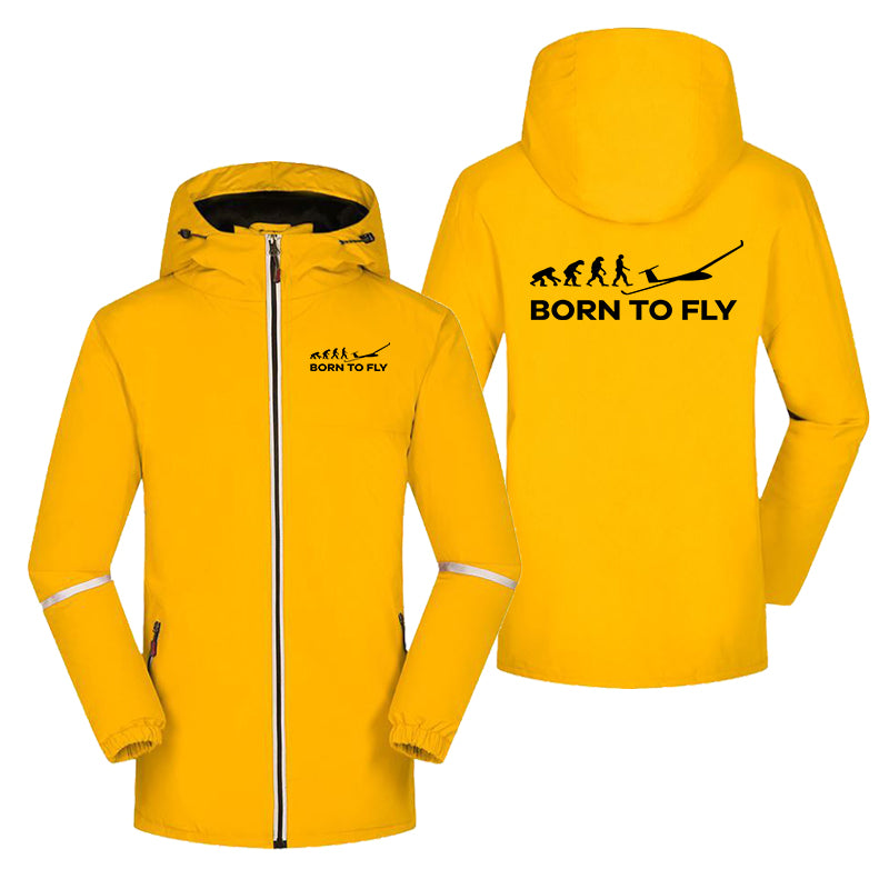 Born To Fly Glider Designed Rain Coats & Jackets
