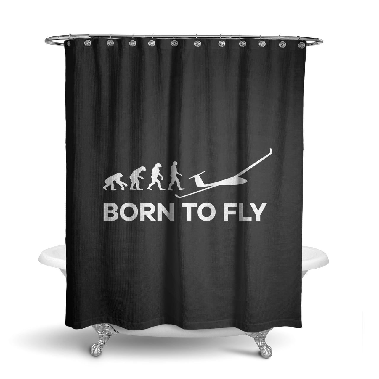 Born To Fly Glider Designed Shower Curtains