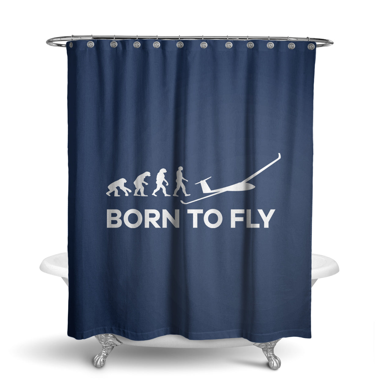 Born To Fly Glider Designed Shower Curtains