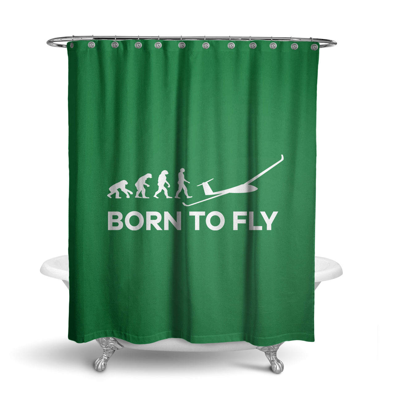 Born To Fly Glider Designed Shower Curtains