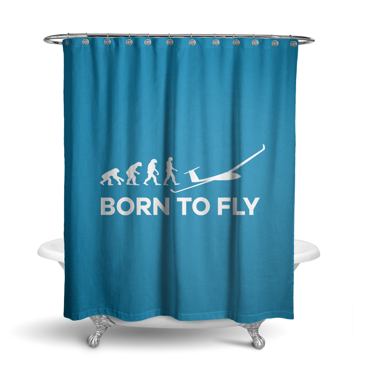 Born To Fly Glider Designed Shower Curtains