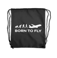 Thumbnail for Born To Fly Designed Drawstring Bags