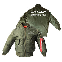 Thumbnail for Born To Fly Designed Children Bomber Jackets