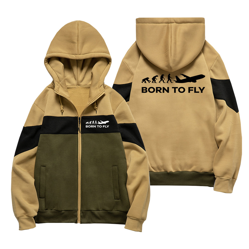 Born To Fly Designed Colourful Zipped Hoodies