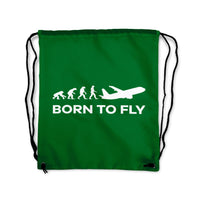 Thumbnail for Born To Fly Designed Drawstring Bags