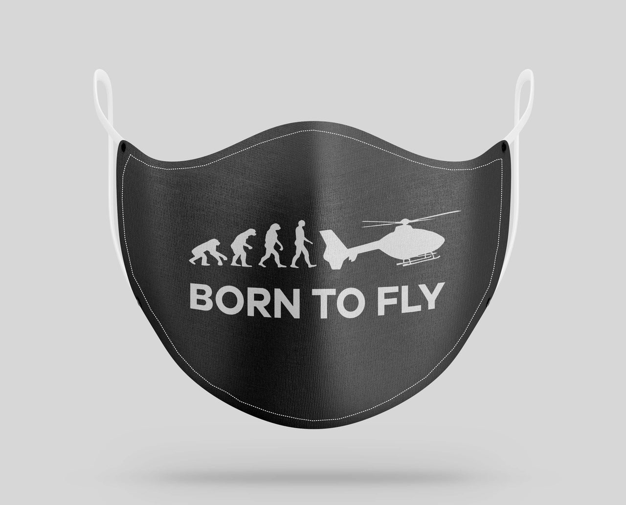 Born To Fly Helicopter Designed Face Masks