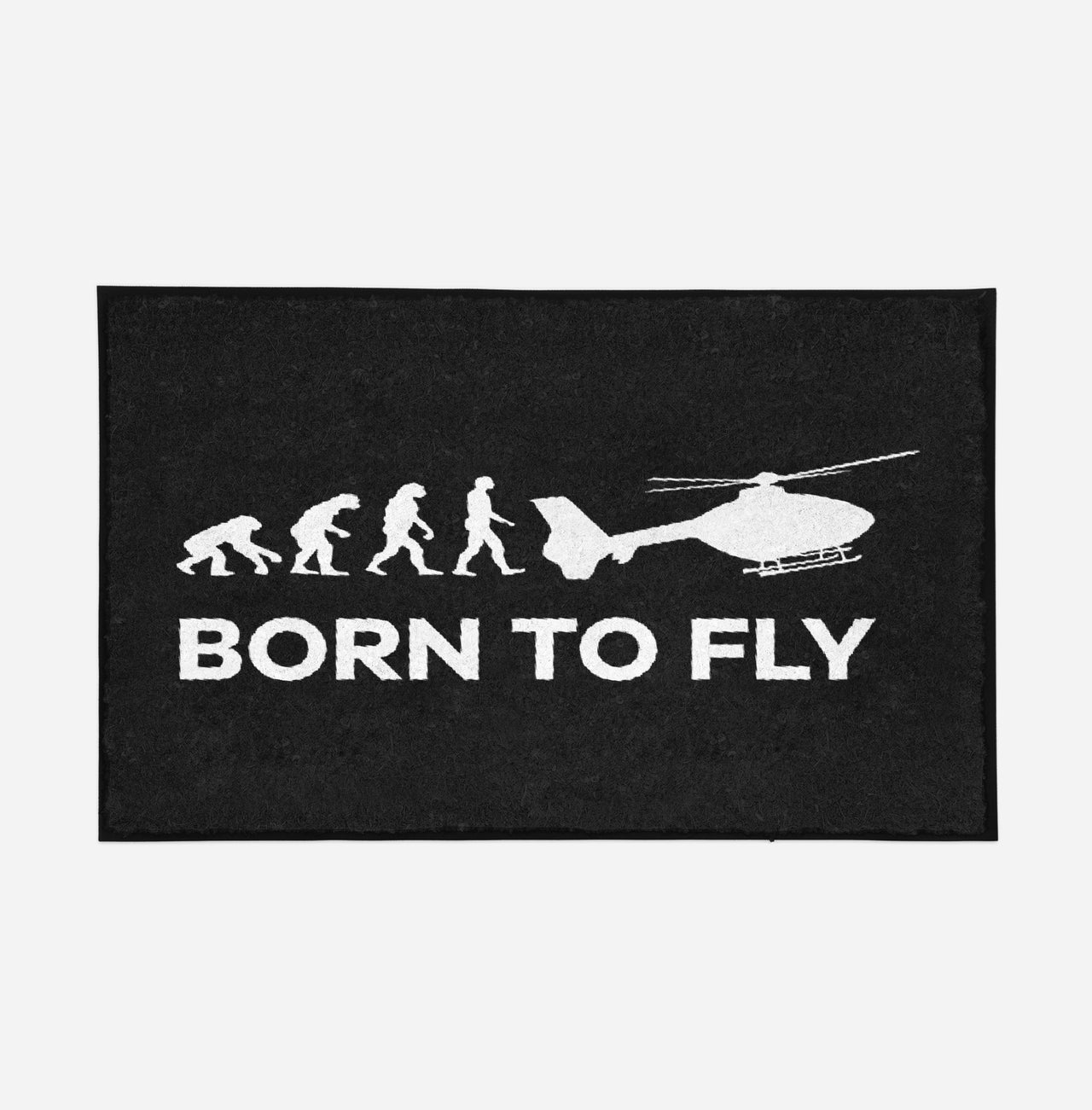 Born To Fly Helicopter Designed Door Mats