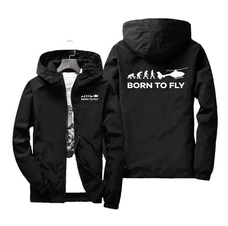 Born To Fly Helicopter Designed Windbreaker Jackets