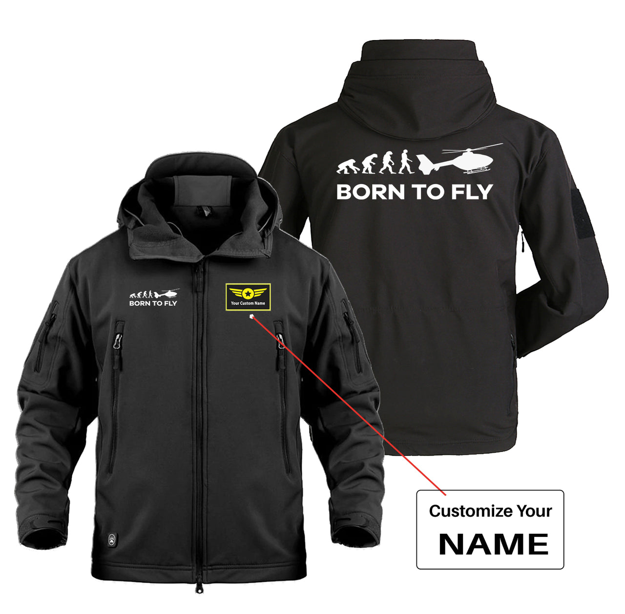 Born To Fly Helicopter Designed Military Jackets (Customizable)
