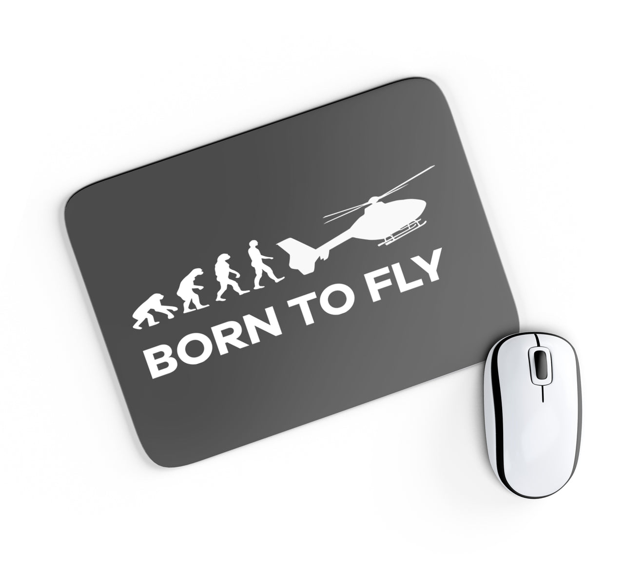 Born To Fly Helicopter Designed Mouse Pads