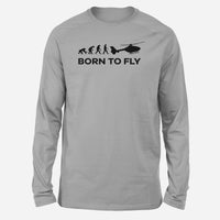 Thumbnail for Born To Fly Helicopter Designed Long-Sleeve T-Shirts