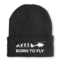 Thumbnail for Born To Fly Helicopter Embroidered Beanies