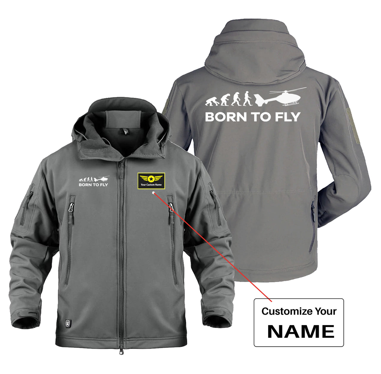 Born To Fly Helicopter Designed Military Jackets (Customizable)