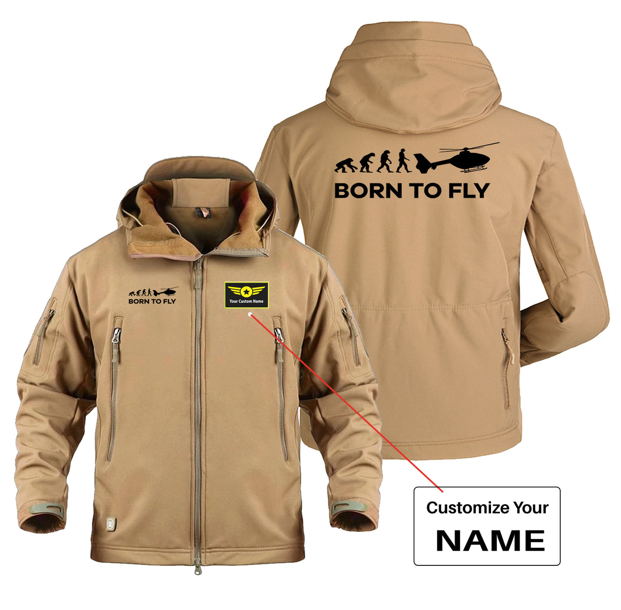 Born To Fly Helicopter Designed Military Jackets (Customizable)