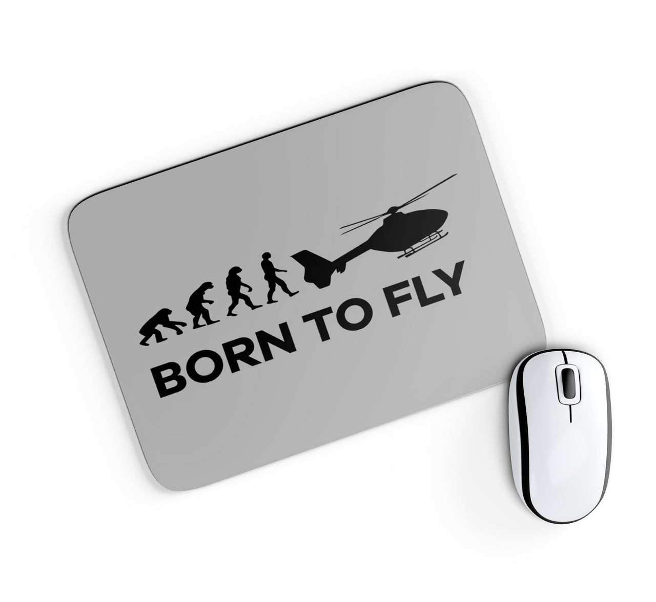 Born To Fly Helicopter Designed Mouse Pads