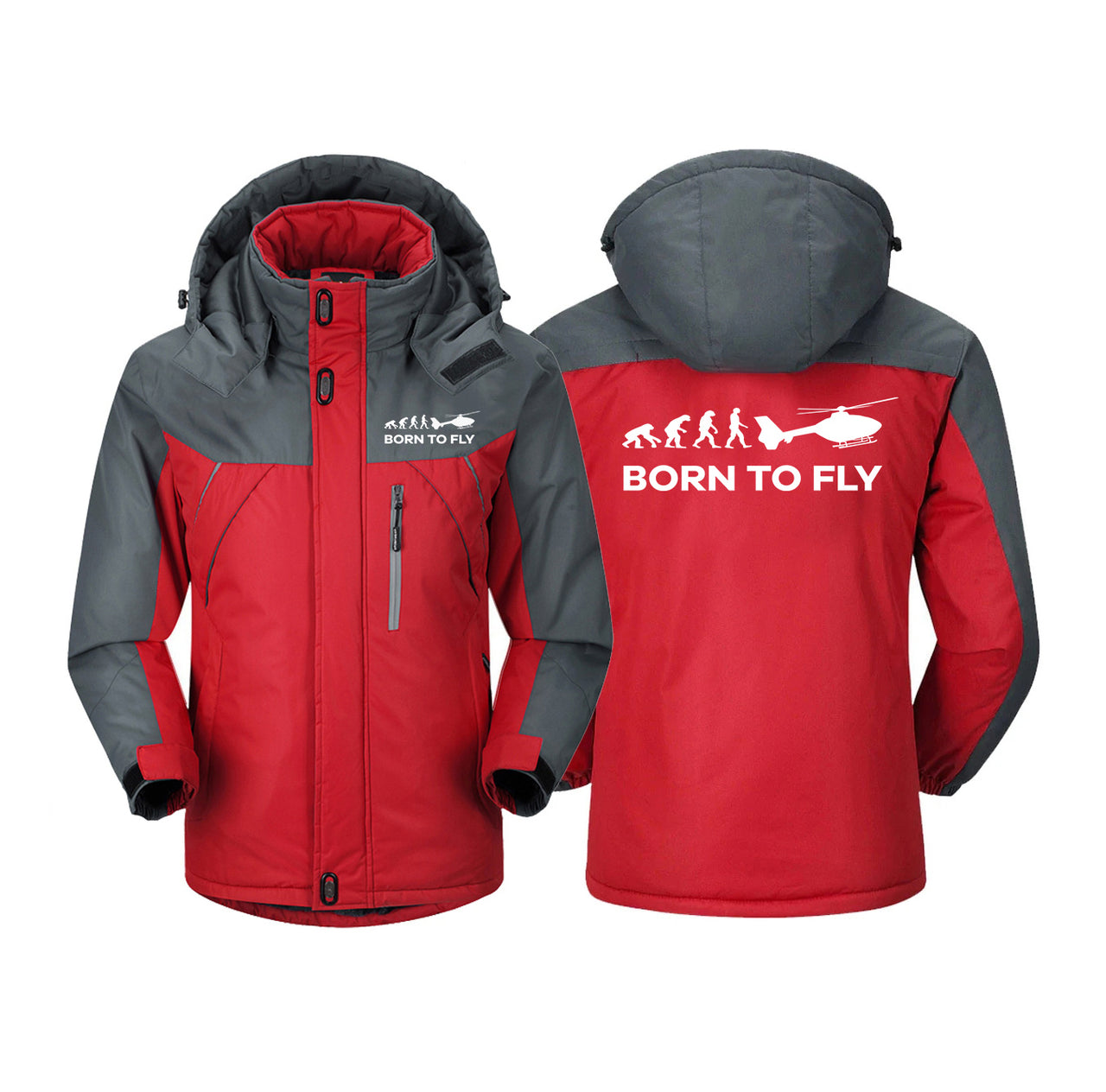 Born To Fly Helicopter Designed Thick Winter Jackets