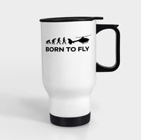 Thumbnail for Born To Fly Helicopter Designed Travel Mugs (With Holder)