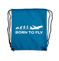 Thumbnail for Born To Fly Designed Drawstring Bags