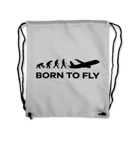 Thumbnail for Born To Fly Designed Drawstring Bags