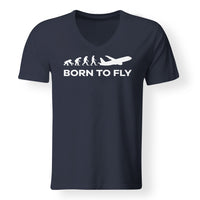 Thumbnail for Born To Fly Designed V-Neck T-Shirts
