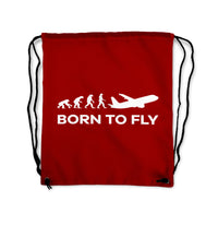 Thumbnail for Born To Fly Designed Drawstring Bags
