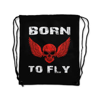 Thumbnail for Born To Fly SKELETON Designed Drawstring Bags