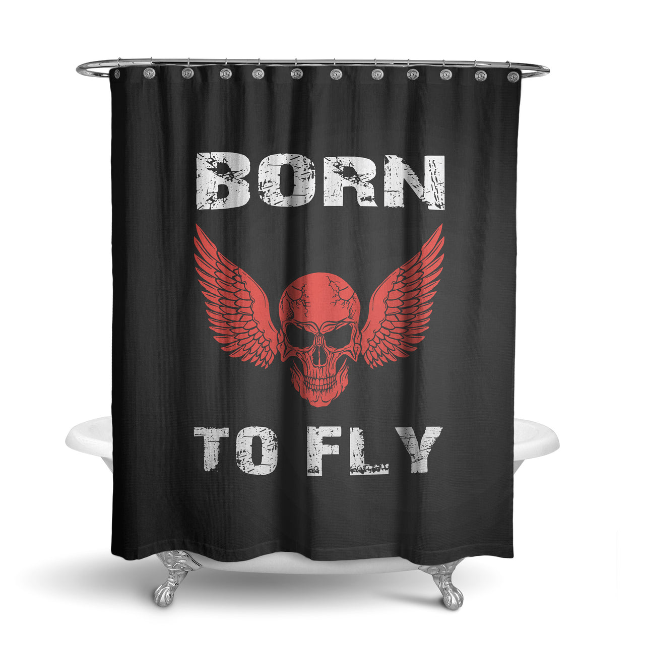 Born To Fly SKELETON Designed Shower Curtains