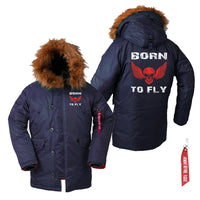 Thumbnail for Born To Fly SKELETON Designed Parka Bomber Jackets