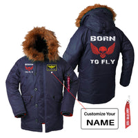 Thumbnail for Born To Fly SKELETON Designed Parka Bomber Jackets