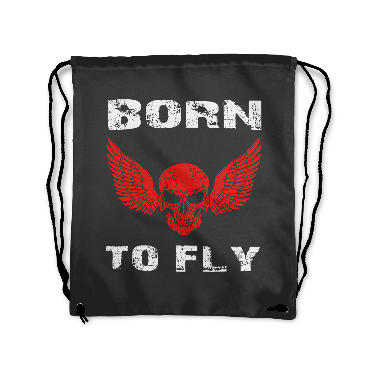 Born To Fly SKELETON Designed Drawstring Bags