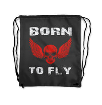 Thumbnail for Born To Fly SKELETON Designed Drawstring Bags