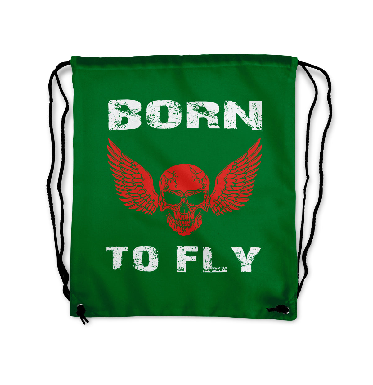 Born To Fly SKELETON Designed Drawstring Bags