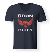 Thumbnail for Born To Fly SKELETON Designed V-Neck T-Shirts