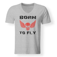 Thumbnail for Born To Fly SKELETON Designed V-Neck T-Shirts