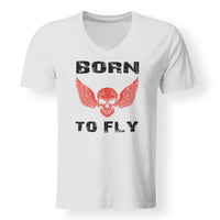 Thumbnail for Born To Fly SKELETON Designed V-Neck T-Shirts
