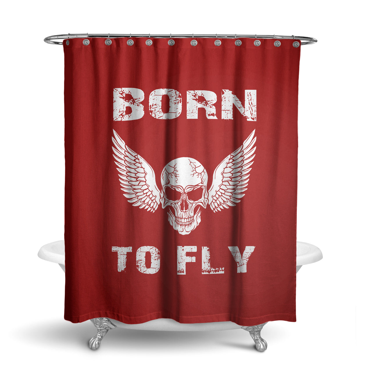 Born To Fly SKELETON Designed Shower Curtains