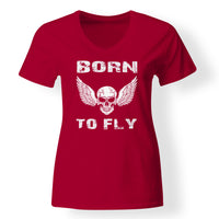 Thumbnail for Born To Fly SKELETON Designed V-Neck T-Shirts