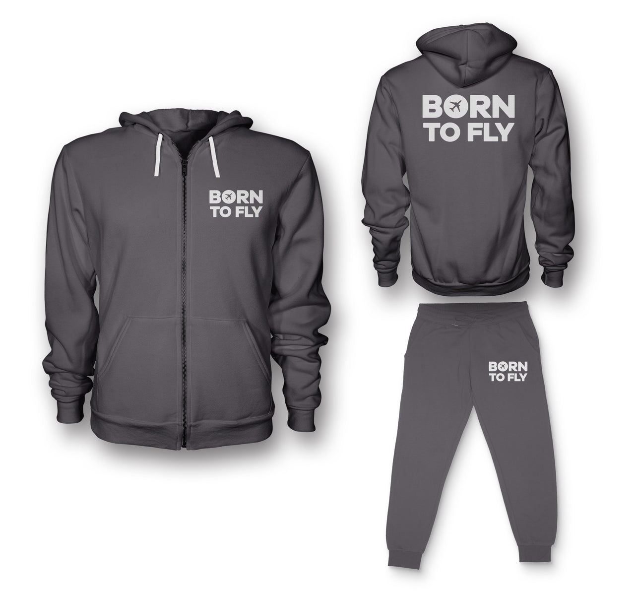 Born To Fly Special Designed Zipped Hoodies & Sweatpants Set