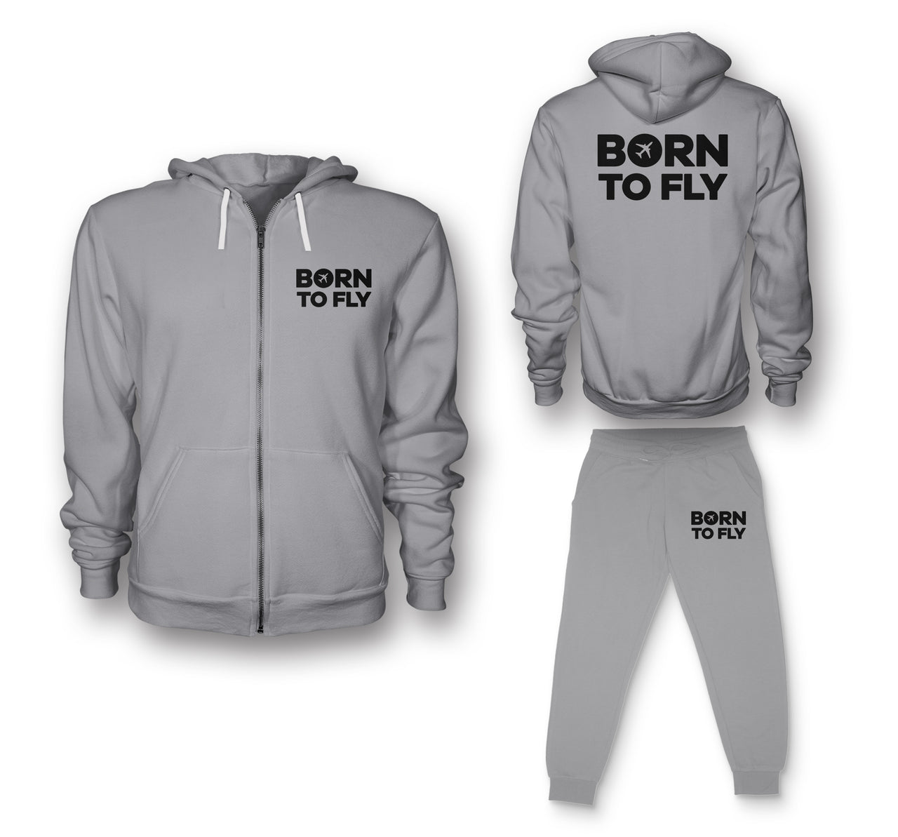Born To Fly Special Designed Zipped Hoodies & Sweatpants Set