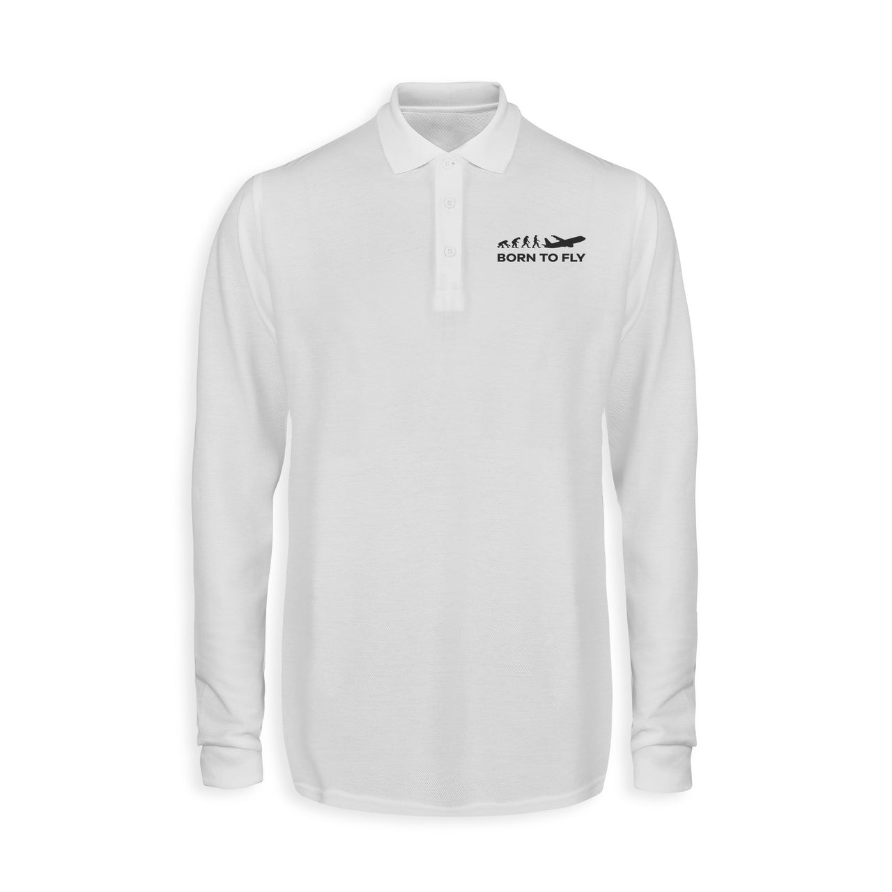 Born To Fly Designed Long Sleeve Polo T-Shirts