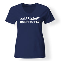 Thumbnail for Born To Fly Designed V-Neck T-Shirts