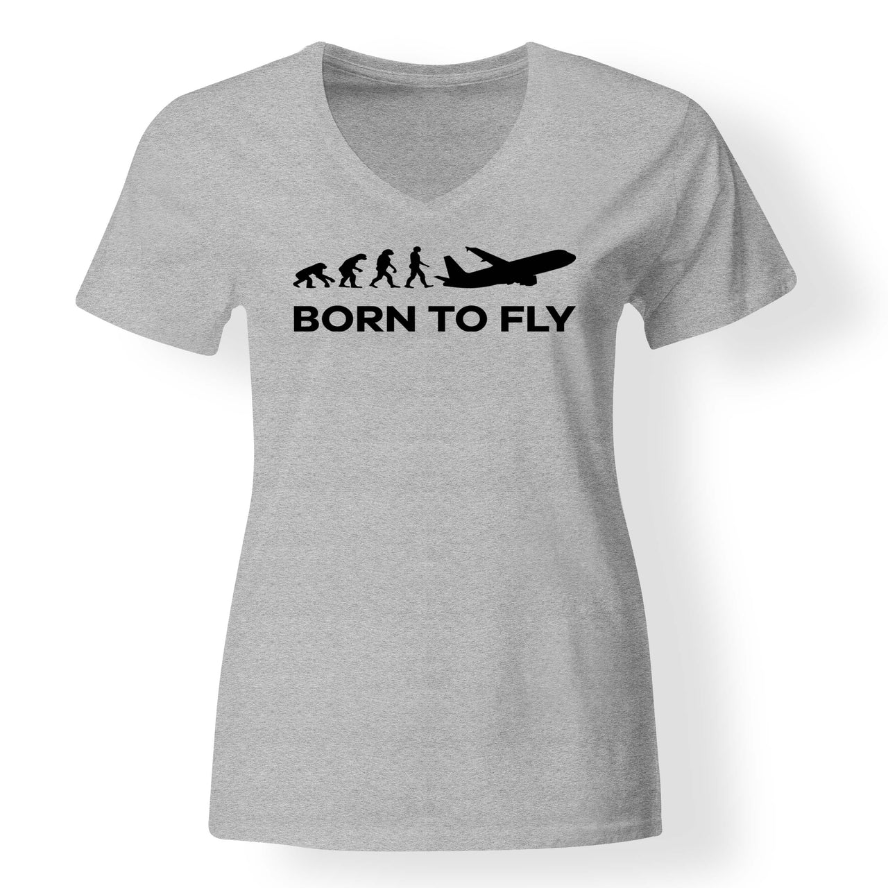 Born To Fly Designed V-Neck T-Shirts