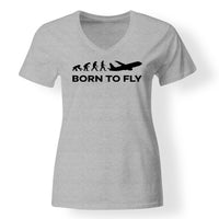 Thumbnail for Born To Fly Designed V-Neck T-Shirts
