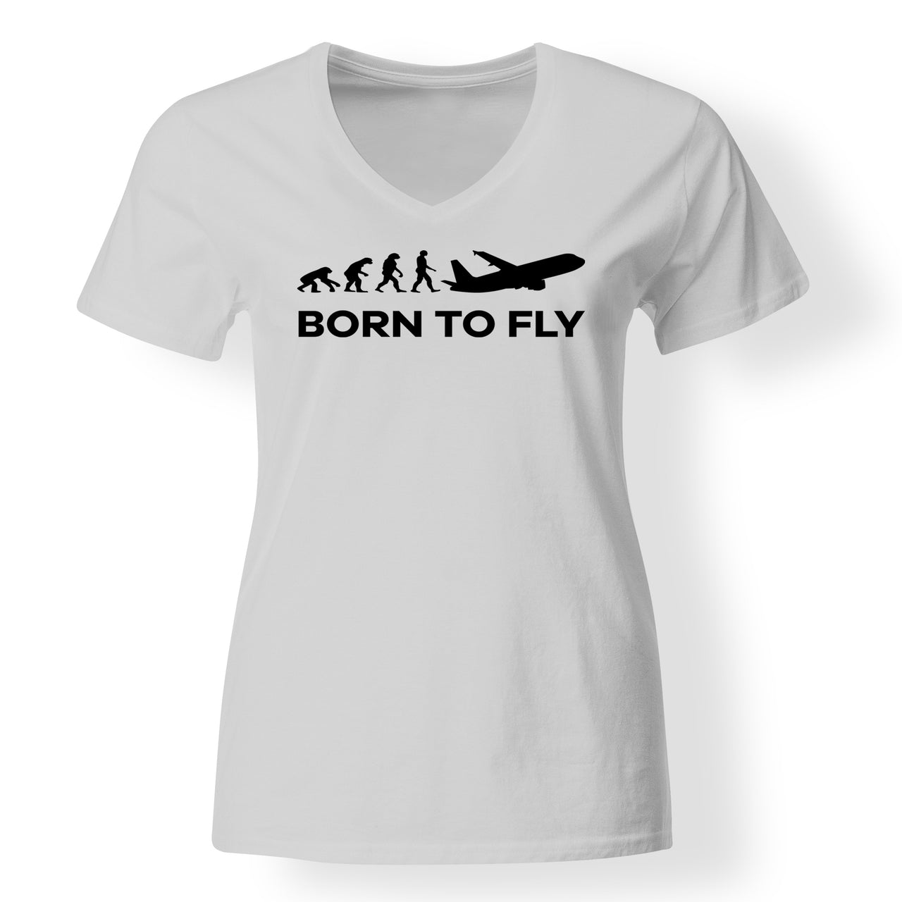 Born To Fly Designed V-Neck T-Shirts