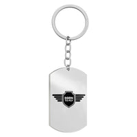 Thumbnail for Born To Fly & Badge Designed Stainless Steel Key Chains (Double Side)
