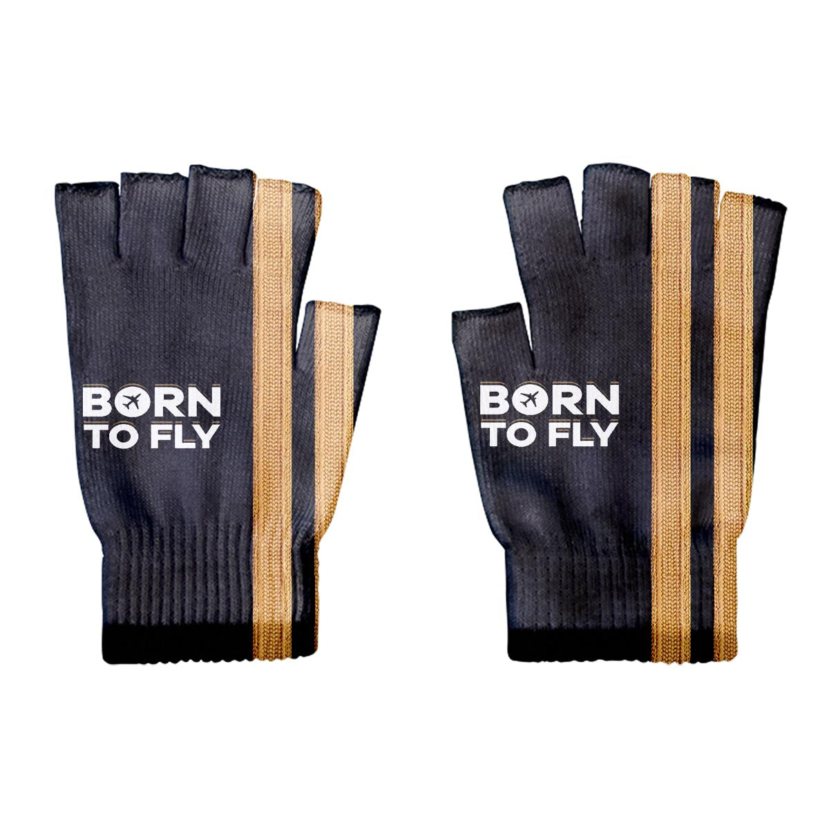 Born To Fly & Pilot Epaulettes (2 Lines) Designed Cut Gloves
